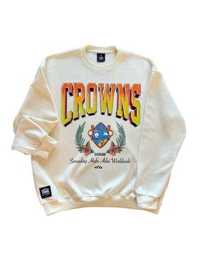 Crowns Guam Crewneck Sweatshirt Men’s XL Cream Hafa Adai Streetwear Pullover